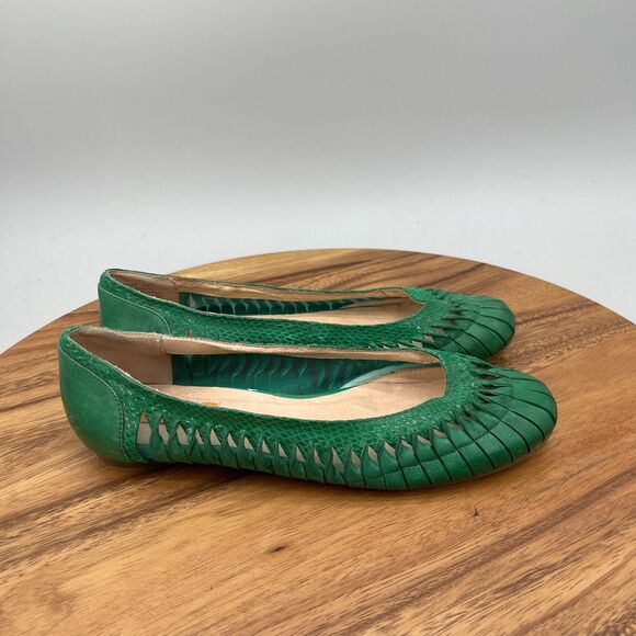 Miz Mooz Shoes - Miz Mooz Damen Twist Flats Womens Size 7.5 Green Leather Casual Slip On Shoes